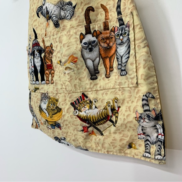 Handmade Cat Beach Theme Kids Adjustable Tie Back Apron Reversible Ladybug Sz OS - Picture 6 of 14